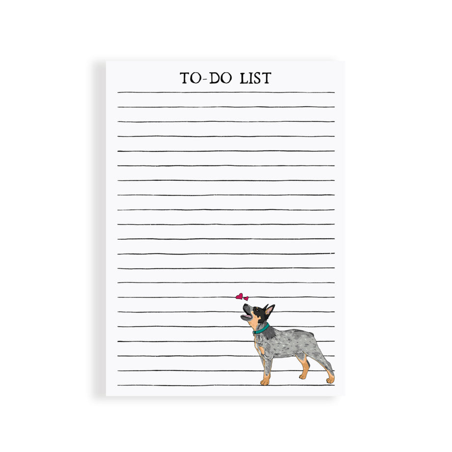 Cattle Dog Notepad Blue Heeler Love – Artwork by AK