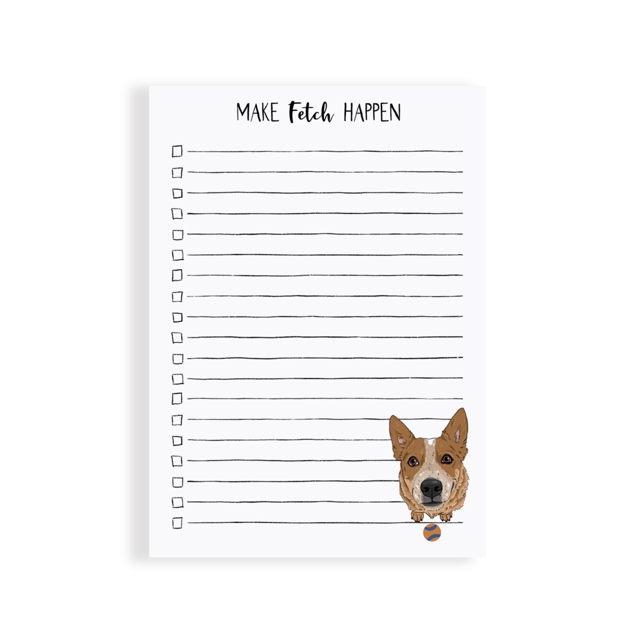 Red Heeler Fetch Notepad