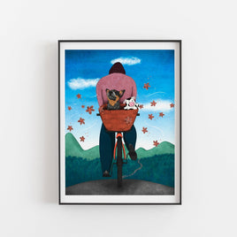 Bike Ride With Friends Art Print